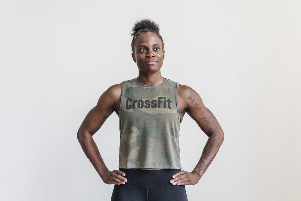 Débardeurs NOBULL Femme Vert Camouflage - NOBULL Crossfit® Muscle,France (8942-YGFNZ)